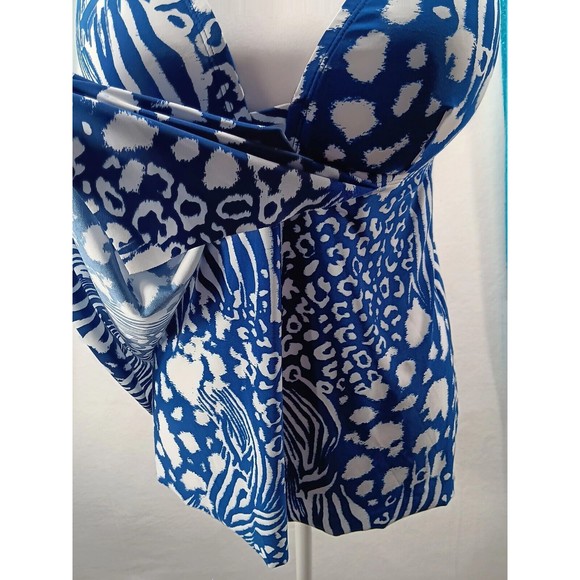 NWOT Beyond Control Swimwear Women's Tankini Deep Plunge Molded Cups Size 12 - Picture 3 of 11